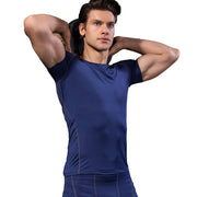 Quick Dry Fitness Compression T-Shirt for Men - Blue Force Sports