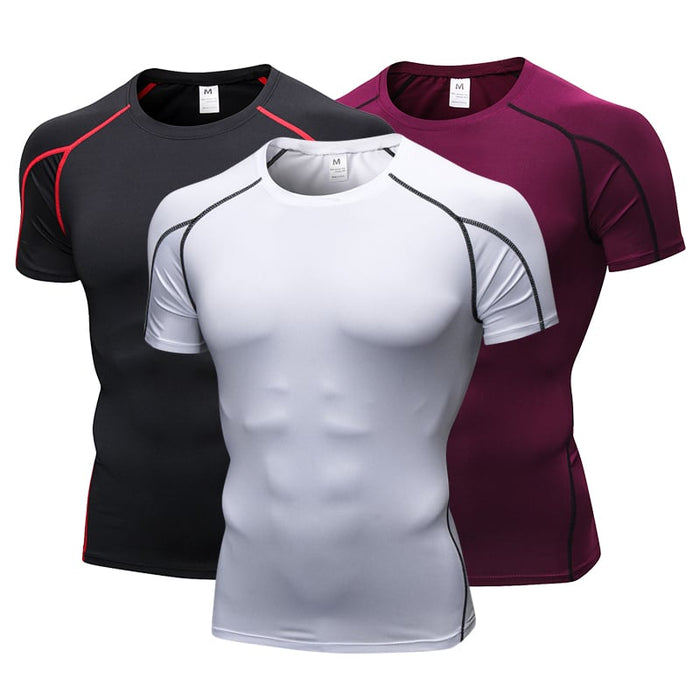 Quick Dry Fitness Compression T-Shirt for Men - Blue Force Sports