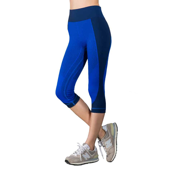 Women's  High Waist Sport Capris - Blue Force Sports