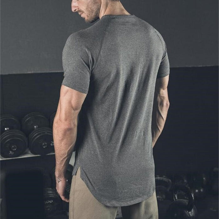 Men's Solid Color Cotton Fitness T-Shirt - Blue Force Sports