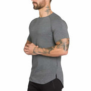 Men's Solid Color Cotton Fitness T-Shirt - Blue Force Sports
