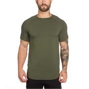 Men's Solid Color Cotton Fitness T-Shirt - Blue Force Sports