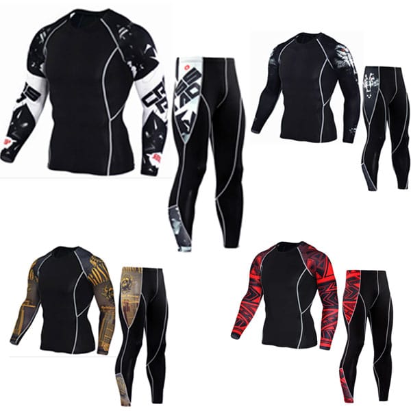 (Running Set) Men's Compression Tight Suit - Blue Force Sports