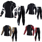 (Running Set) Men's Compression Tight Suit - Blue Force Sports