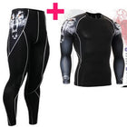 (Running Set) Men's Compression Tight Suit - Blue Force Sports