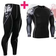 (Running Set) Men's Compression Tight Suit - Blue Force Sports