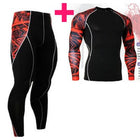 (Running Set) Men's Compression Tight Suit - Blue Force Sports