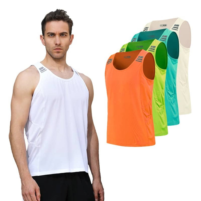 Men's Striped Detail Sports Tank Top - Blue Force Sports