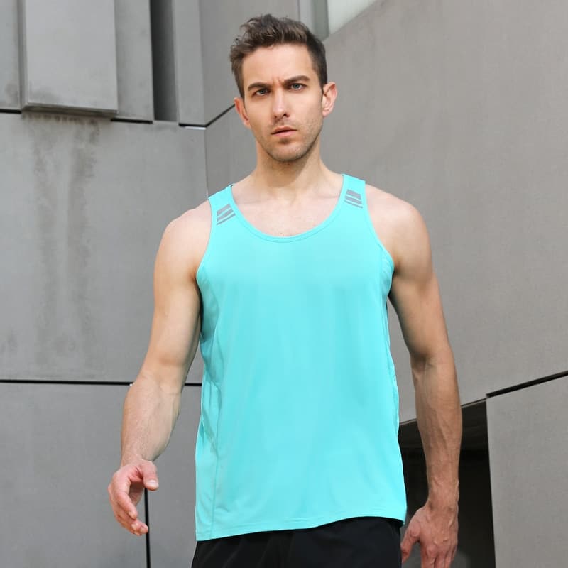 Men's Striped Detail Sports Tank Top - Blue Force Sports