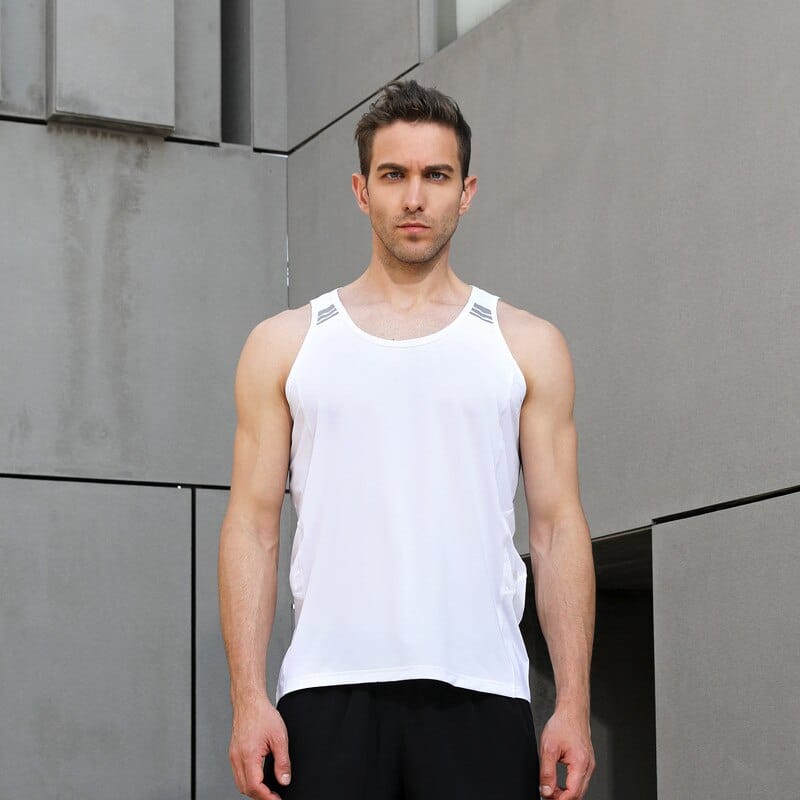 Men's Striped Detail Sports Tank Top - Blue Force Sports