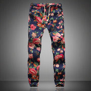 Men's Colorful Boho Pattern Linen Pants - Blue Force Sports