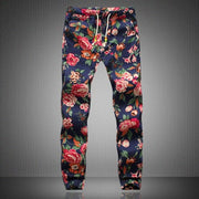 Men's Colorful Boho Pattern Linen Pants - Blue Force Sports