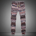 Men's Colorful Boho Pattern Linen Pants - Blue Force Sports