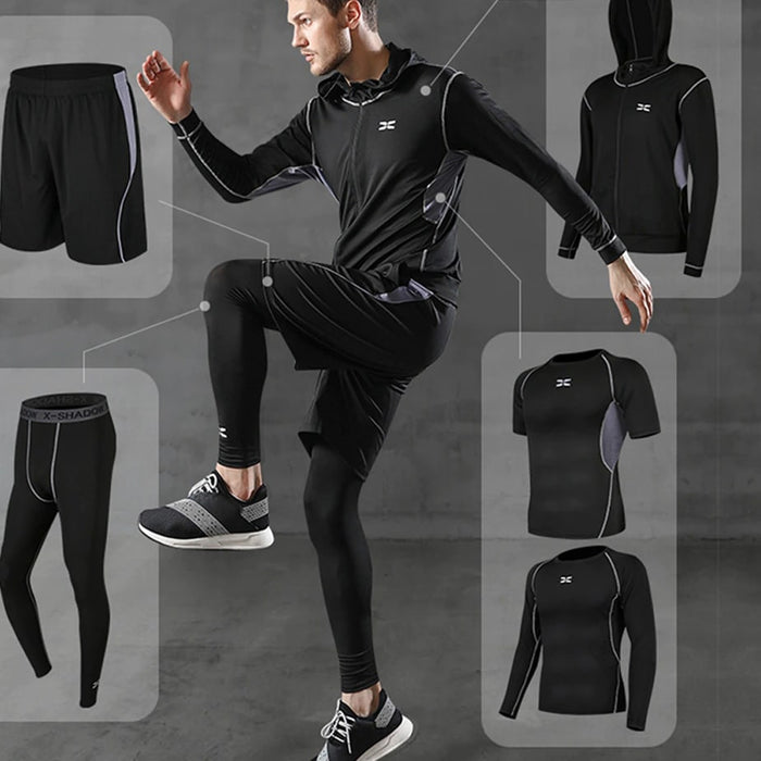 Men's Compression 5 pcs Set - Blue Force Sports
