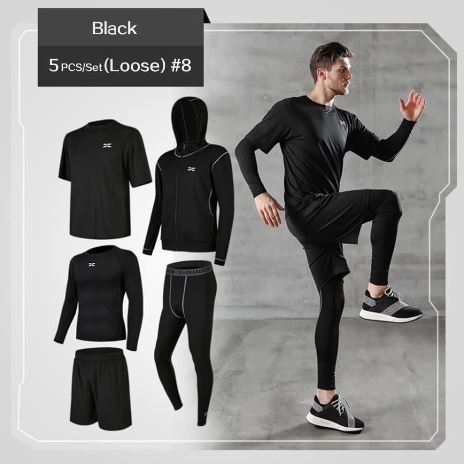 Men's Compression 5 pcs Set - Blue Force Sports