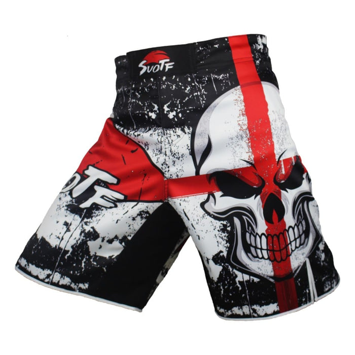 Men's Skull Picture Black Cotton Shorts - Blue Force Sports