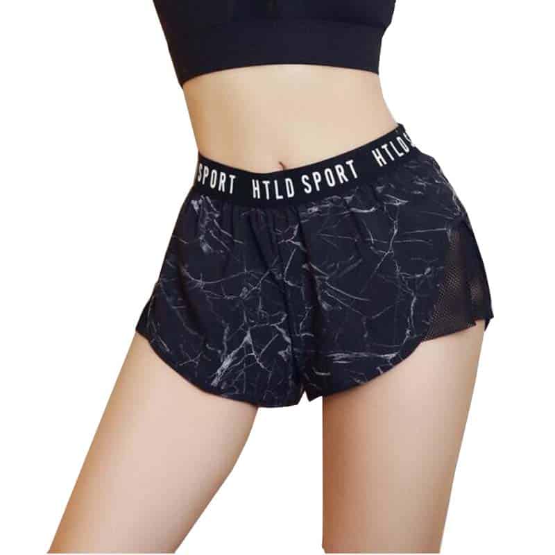 Loose Women's Fitness Shorts with Marble Print - Blue Force Sports