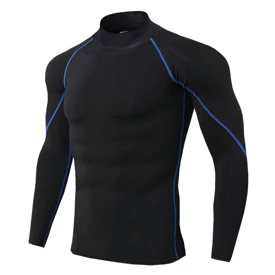 Men's Long Sleeve Sport Compression Shirt - Blue Force Sports