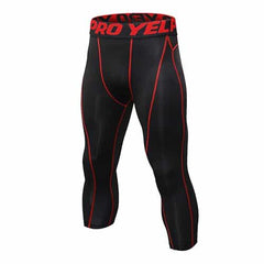 Compression Fitness Men's Crop Leggings - Blue Force Sports