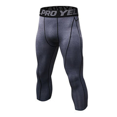 Compression Fitness Men's Crop Leggings - Blue Force Sports