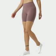 Women's High Waist Gym Shorts with Pocket - Blue Force Sports