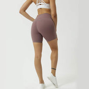 Women's High Waist Gym Shorts with Pocket - Blue Force Sports