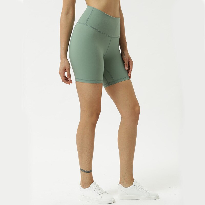 Women's High Waist Gym Shorts with Pocket - Blue Force Sports