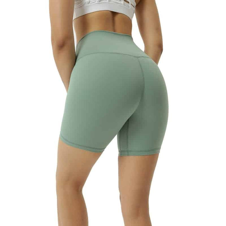 Women's High Waist Gym Shorts with Pocket - Blue Force Sports