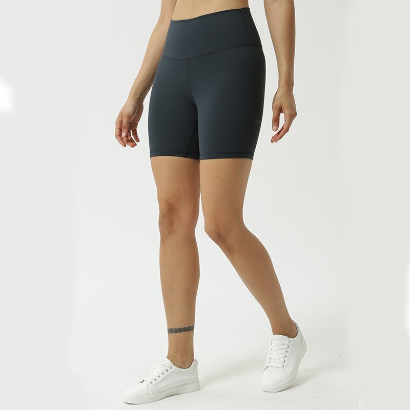 Women's High Waist Gym Shorts with Pocket - Blue Force Sports