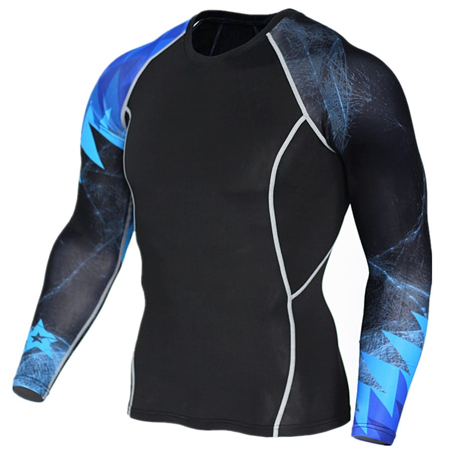 Men's  Long Sleeve Fitness T-Shirts - Blue Force Sports