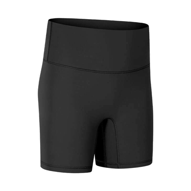 Women's Solid Color High Waist Yoga Shorts - Blue Force Sports