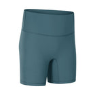 Women's Solid Color High Waist Yoga Shorts - Blue Force Sports