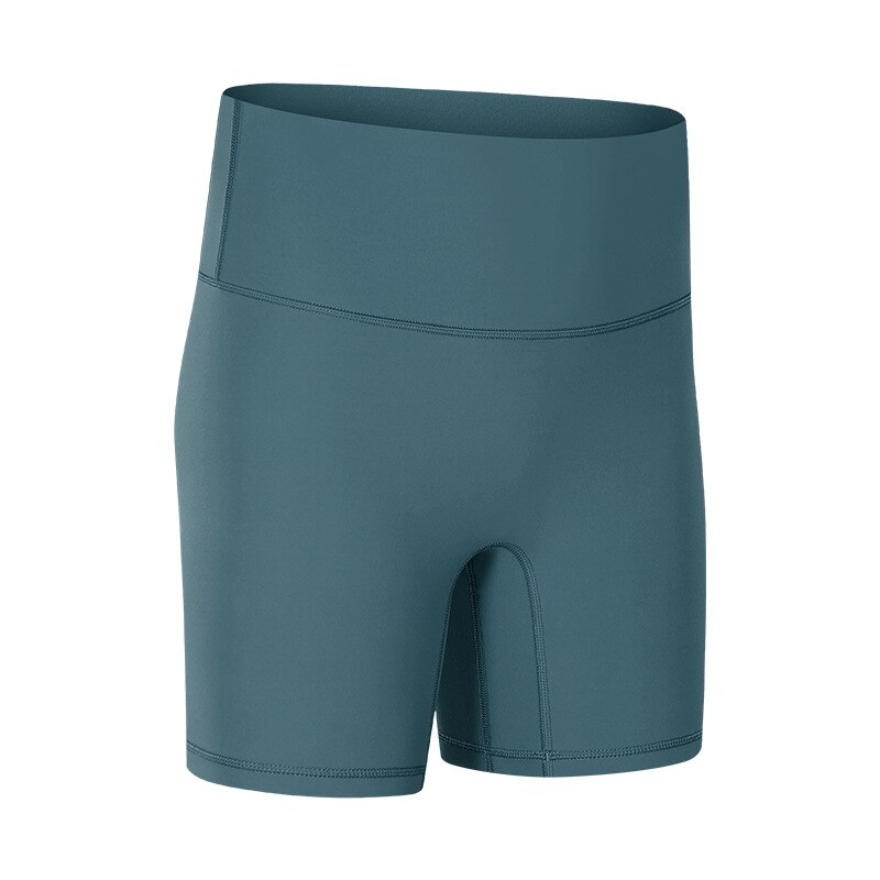 Women's Solid Color High Waist Yoga Shorts - Blue Force Sports