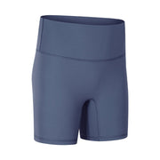 Women's Solid Color High Waist Yoga Shorts - Blue Force Sports