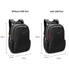 Anti-Theft Solid Unisex Travel Laptop Backpack with USB - Blue Force Sports