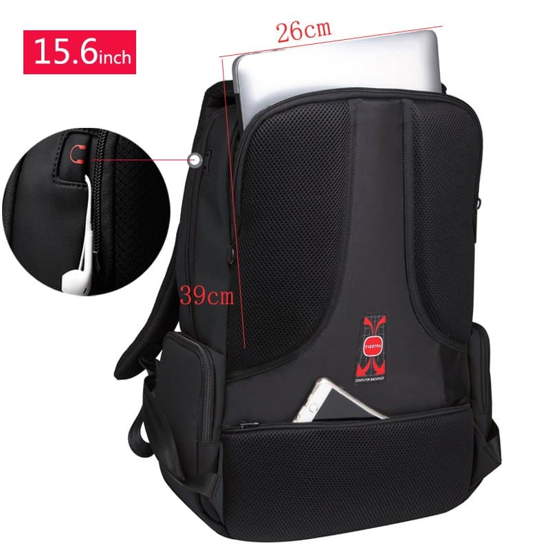 Anti-Theft Solid Unisex Travel Laptop Backpack with USB - Blue Force Sports