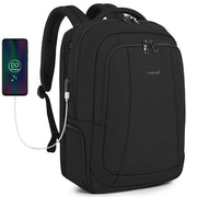 Anti-Theft Solid Unisex Travel Laptop Backpack with USB - Blue Force Sports