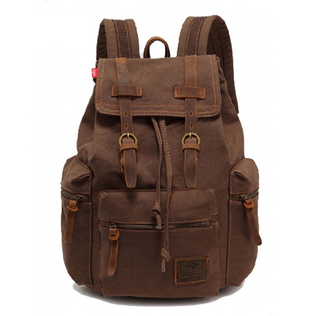 Men's Canvas Travel Drawstring Backpack - Blue Force Sports