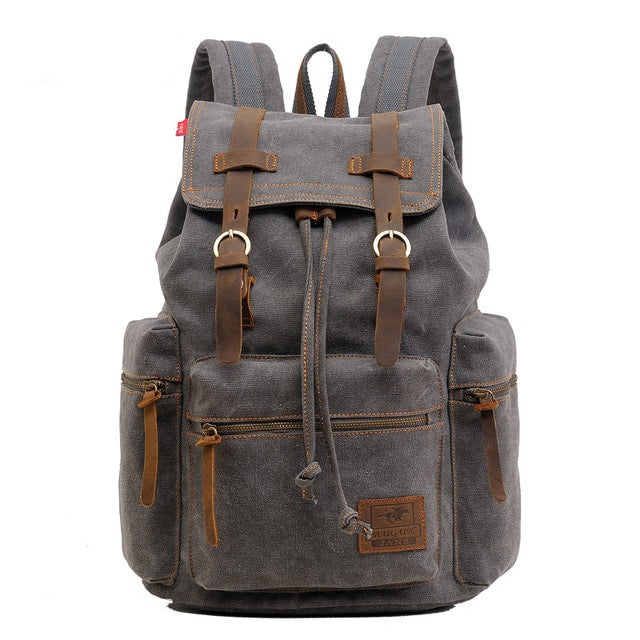 Men's Canvas Travel Drawstring Backpack - Blue Force Sports