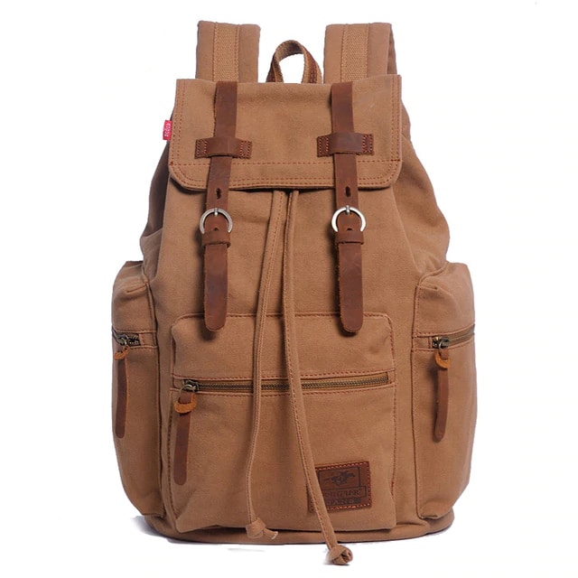 Men's Canvas Travel Drawstring Backpack - Blue Force Sports