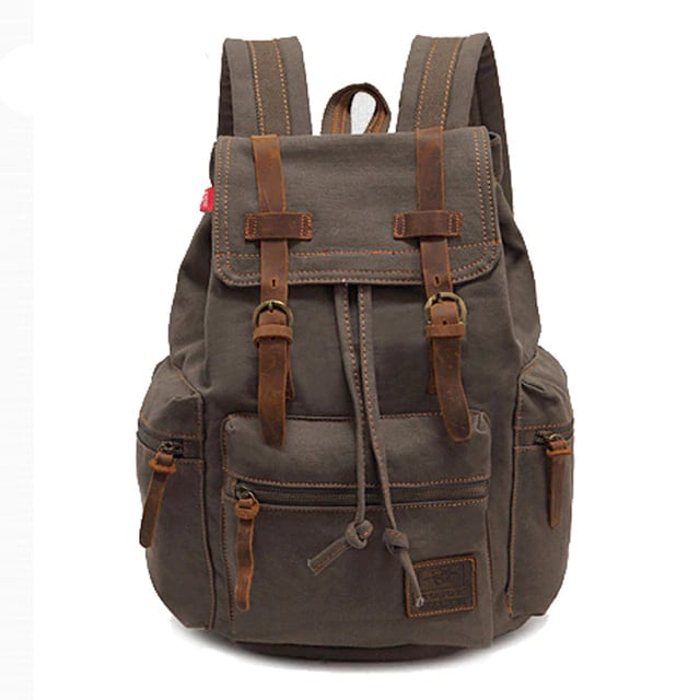 Men's Canvas Travel Drawstring Backpack - Blue Force Sports