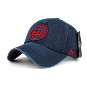 Demin Baseball Cap with Embroidery - Blue Force Sports