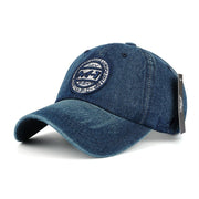 Demin Baseball Cap with Embroidery - Blue Force Sports
