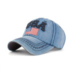 Demin Baseball Cap with Embroidery - Blue Force Sports