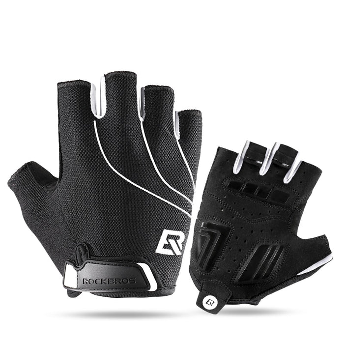 Shockproof Anti-Slip Unisex Cycling Half-Finger Gloves - Blue Force Sports
