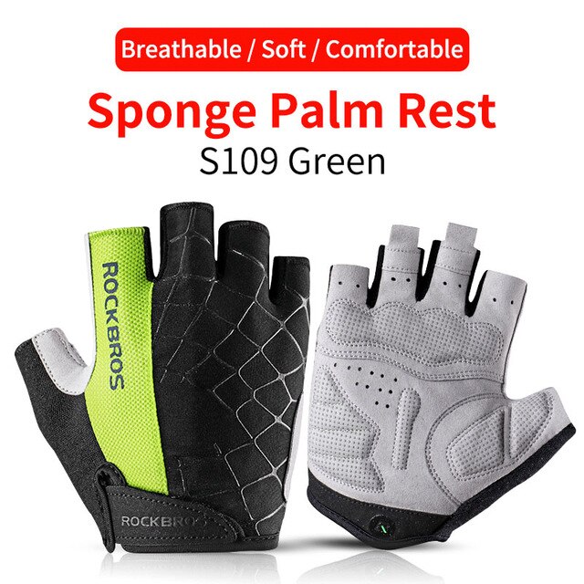 Shockproof Anti-Slip Unisex Cycling Half-Finger Gloves - Blue Force Sports