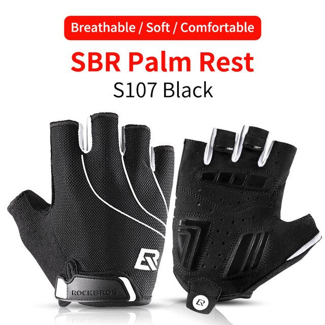Shockproof Anti-Slip Unisex Cycling Half-Finger Gloves - Blue Force Sports