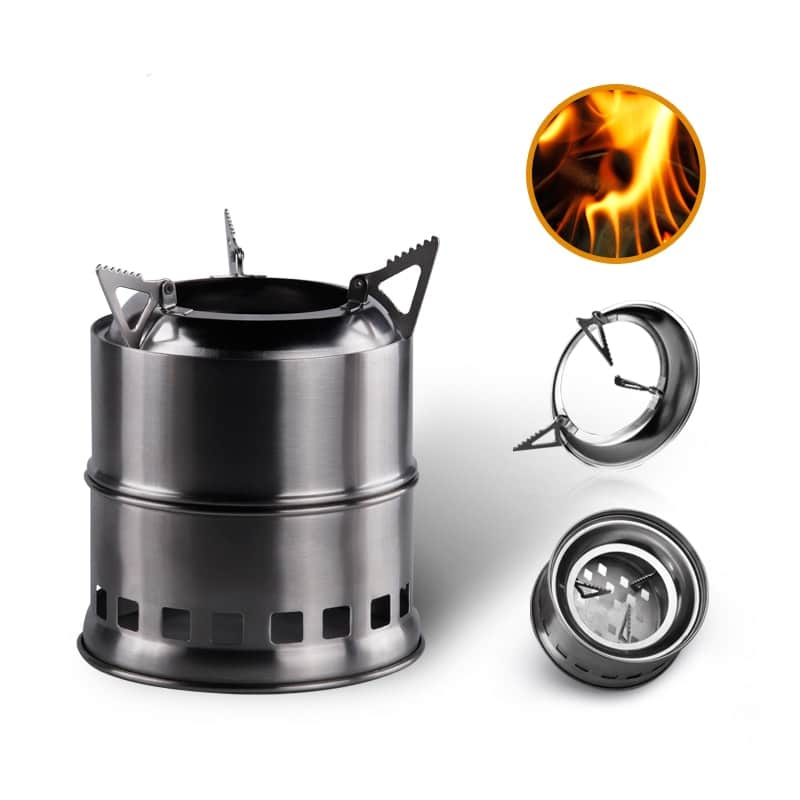 Stainless Steel Wood Camping Stove - Blue Force Sports