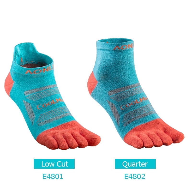 Colorful Coolmax Athletic Toe Socks 3 Pairs Set