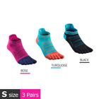 Colorful Coolmax Athletic Toe Socks 3 Pairs Set - Blue Force Sports
